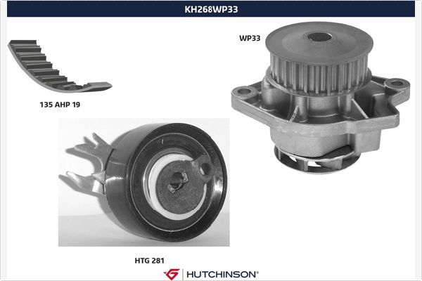HUTCHINSON KH 268WP33 Water Pump & Timing Belt Kit