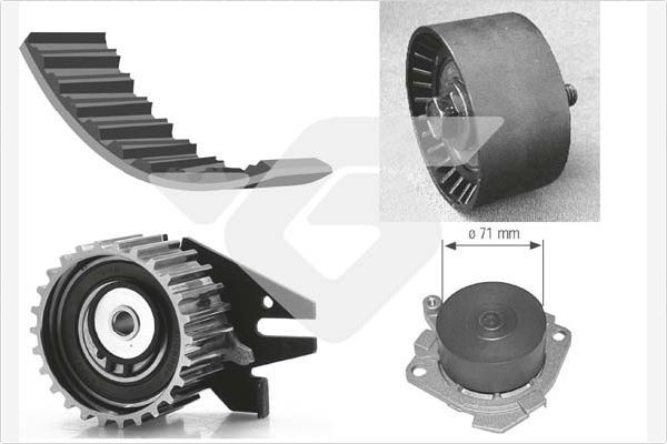 HUTCHINSON KH 277WP25 Water Pump & Timing Belt Kit