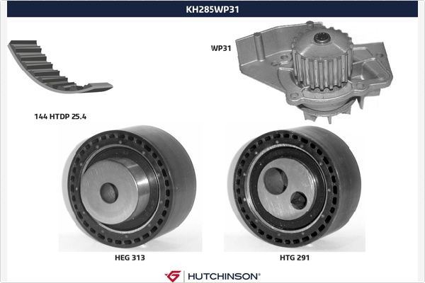 HUTCHINSON KH 285WP31 Water Pump & Timing Belt Kit