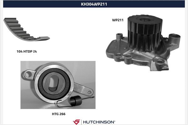 HUTCHINSON KH 304WP211 Water Pump & Timing Belt Kit