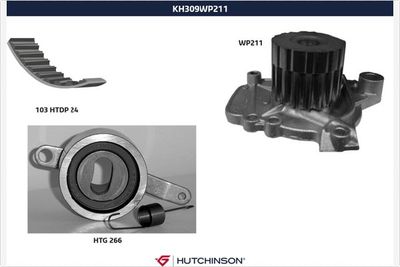 Water Pump & Timing Belt Kit HUTCHINSON KH 309WP211