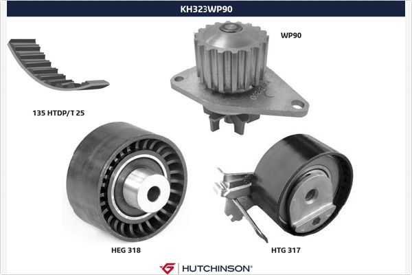 HUTCHINSON KH 323WP90 Water Pump & Timing Belt Kit