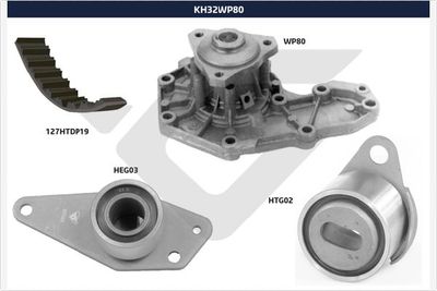 Water Pump & Timing Belt Kit HUTCHINSON KH 32WP80