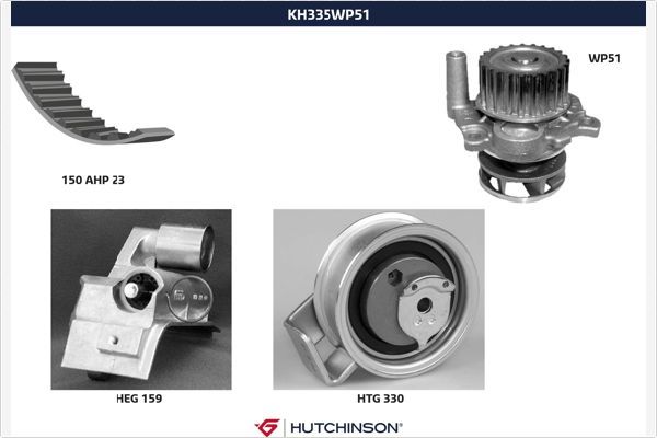 HUTCHINSON KH 335WP51 Water Pump & Timing Belt Kit