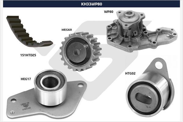 HUTCHINSON KH 33WP80 Water Pump & Timing Belt Kit