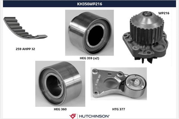 HUTCHINSON KH 350WP216 Water Pump & Timing Belt Kit