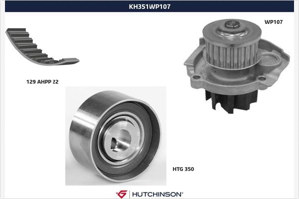 HUTCHINSON KH 351WP107 Water Pump & Timing Belt Kit