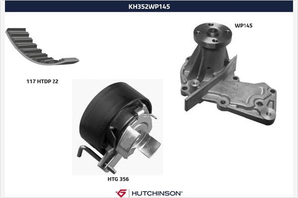 HUTCHINSON KH 352WP145 Water Pump & Timing Belt Kit