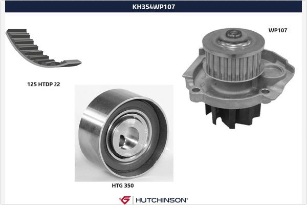 HUTCHINSON KH 354WP107 Water Pump & Timing Belt Kit