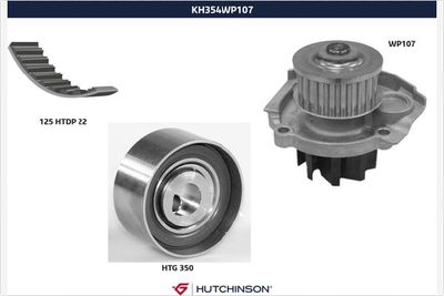 Water Pump & Timing Belt Kit HUTCHINSON KH 354WP107