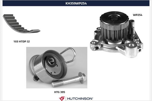 HUTCHINSON KH 359WP254 Water Pump & Timing Belt Kit