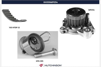 Water Pump & Timing Belt Kit HUTCHINSON KH 359WP254