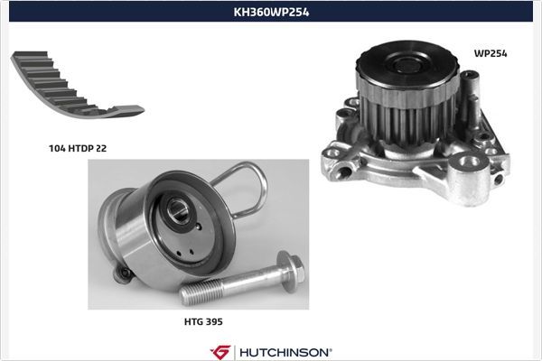 HUTCHINSON KH 360WP254 Water Pump & Timing Belt Kit