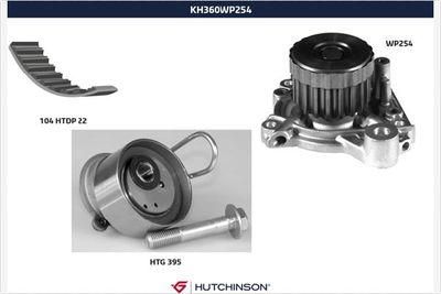 Water Pump & Timing Belt Kit HUTCHINSON KH 360WP254