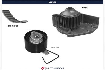 Water Pump & Timing Belt Kit HUTCHINSON KH 379WP274