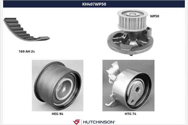 HUTCHINSON KH 407WP50 Water Pump & Timing Belt Kit