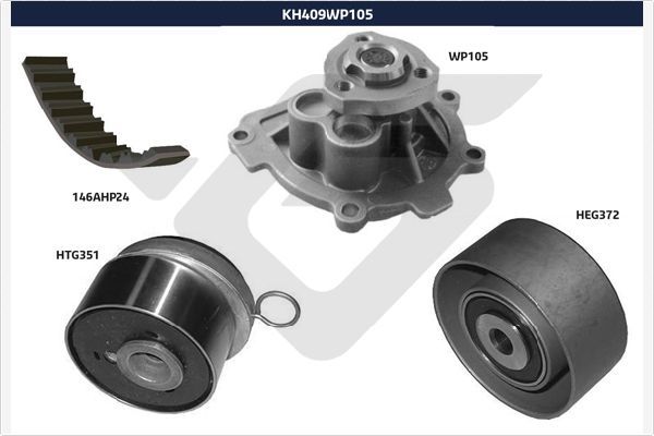 HUTCHINSON KH 409WP105 Water Pump & Timing Belt Kit