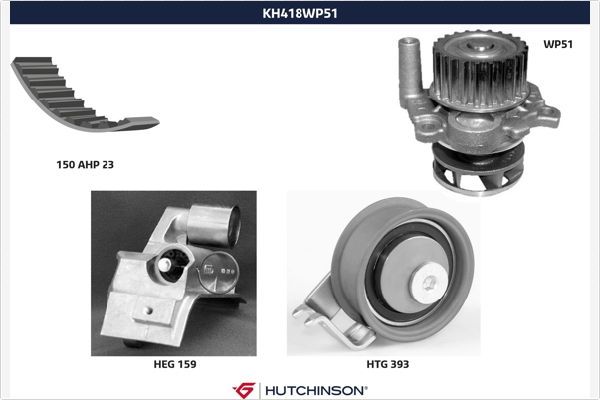 HUTCHINSON KH 418WP51 Water Pump & Timing Belt Kit