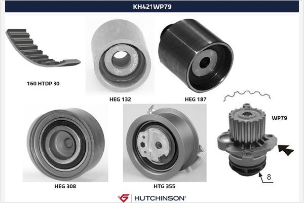 HUTCHINSON KH 421WP79 Water Pump & Timing Belt Kit