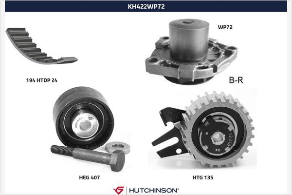 HUTCHINSON KH 422WP72 Water Pump & Timing Belt Kit