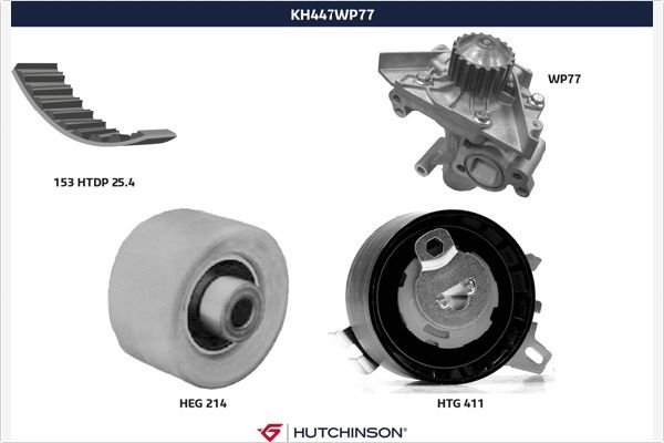 HUTCHINSON KH 447WP77 Water Pump & Timing Belt Kit