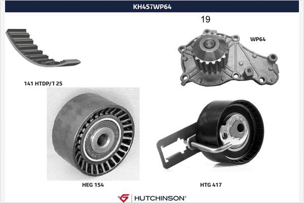 HUTCHINSON KH 457WP64 Water Pump & Timing Belt Kit
