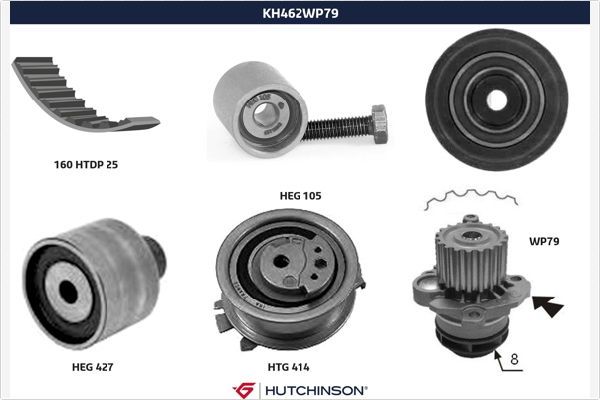 HUTCHINSON KH 462WP79 Water Pump & Timing Belt Kit
