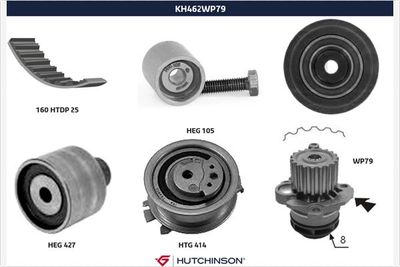 Water Pump & Timing Belt Kit HUTCHINSON KH 462WP79
