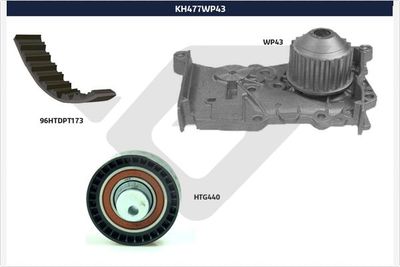 Water Pump & Timing Belt Kit HUTCHINSON KH 477WP43