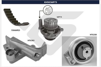 Water Pump & Timing Belt Kit HUTCHINSON KH 503WP73