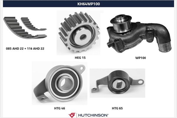 HUTCHINSON KH 64WP100 Water Pump & Timing Belt Kit