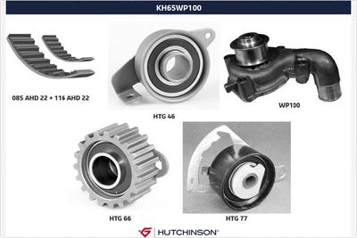 Water Pump & Timing Belt Kit HUTCHINSON KH 65WP100