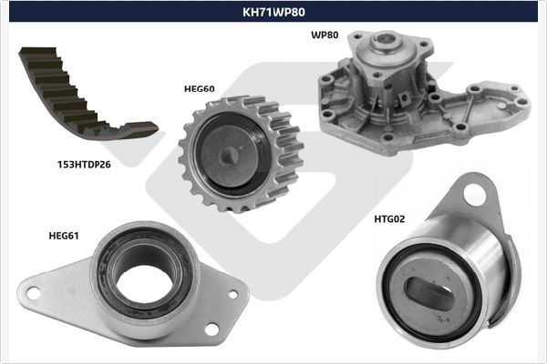 HUTCHINSON KH 71WP80 Water Pump & Timing Belt Kit