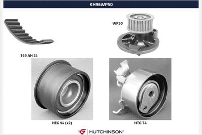 Water Pump & Timing Belt Kit HUTCHINSON KH 96WP50