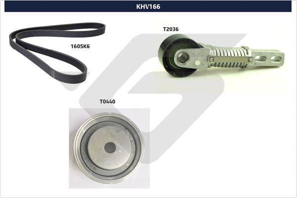 HUTCHINSON KHV 166 V-Ribbed Belt Set