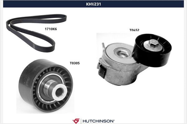HUTCHINSON KHV 231 V-Ribbed Belt Set