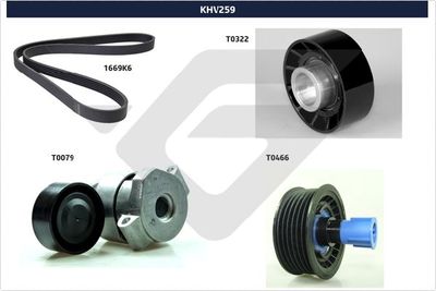 V-Ribbed Belt Set HUTCHINSON KHV 259