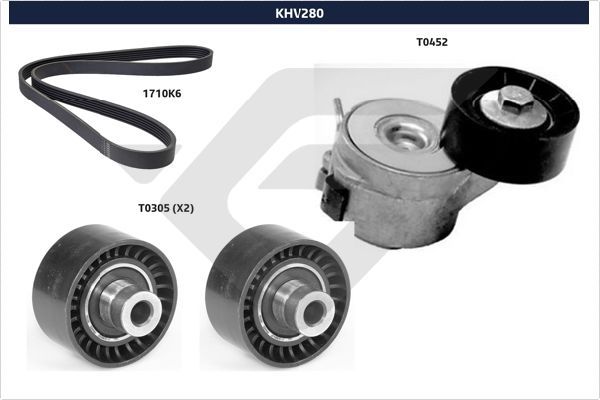 HUTCHINSON KHV 280 V-Ribbed Belt Set
