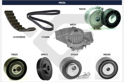 V-Ribbed Belt Set HUTCHINSON MK04