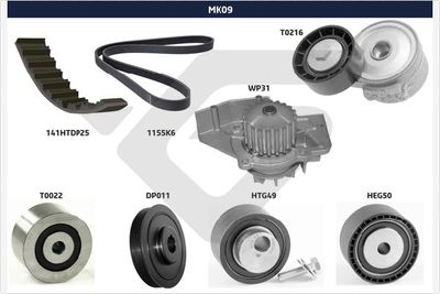 V-Ribbed Belt Set HUTCHINSON MK09