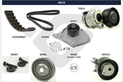 V-Ribbed Belt Set HUTCHINSON MK10