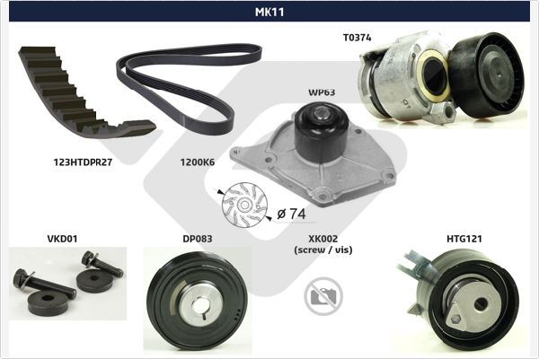 HUTCHINSON MK11 V-Ribbed Belt Set