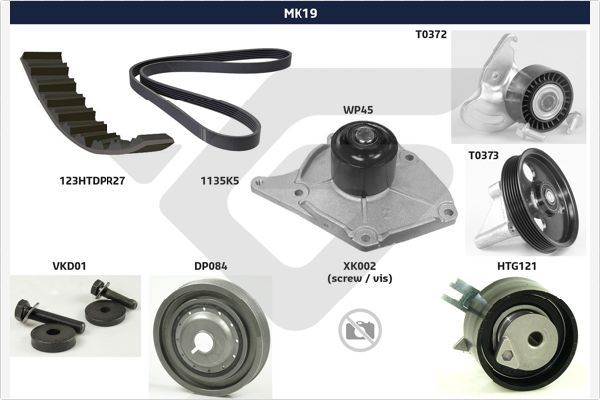 HUTCHINSON MK19 V-Ribbed Belt Set