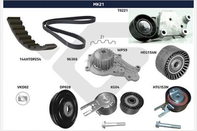 V-Ribbed Belt Set HUTCHINSON MK21