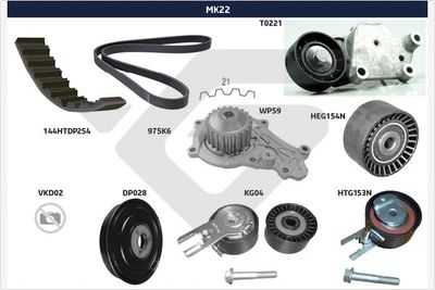 V-Ribbed Belt Set HUTCHINSON MK22