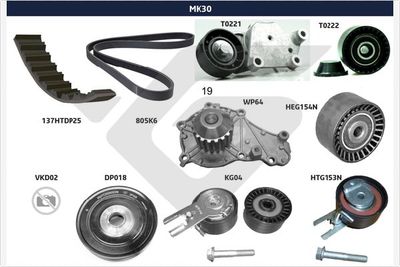 V-Ribbed Belt Set HUTCHINSON MK30