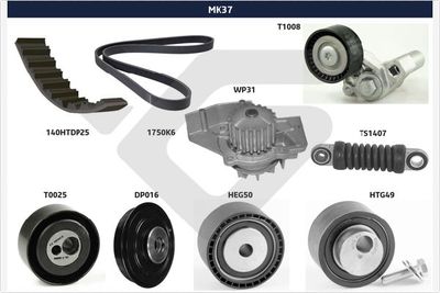 V-Ribbed Belt Set HUTCHINSON MK37
