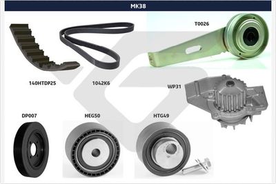 V-Ribbed Belt Set HUTCHINSON MK38