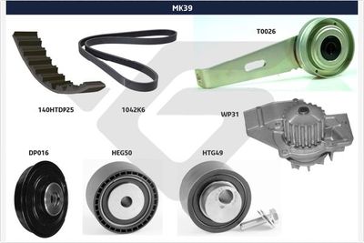 V-Ribbed Belt Set HUTCHINSON MK39