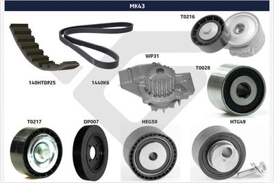 V-Ribbed Belt Set HUTCHINSON MK43